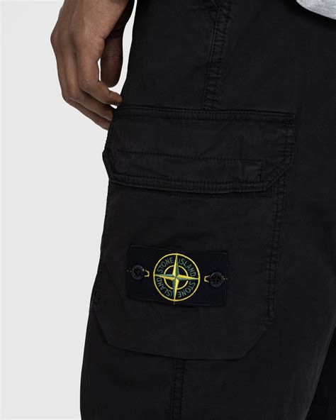 Cargo Pants Black Stretch Cotton Gabardine 